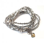 SILVER ITALIAN LEATHER WRAP SILVER ITALIAN LEATHER WRAP